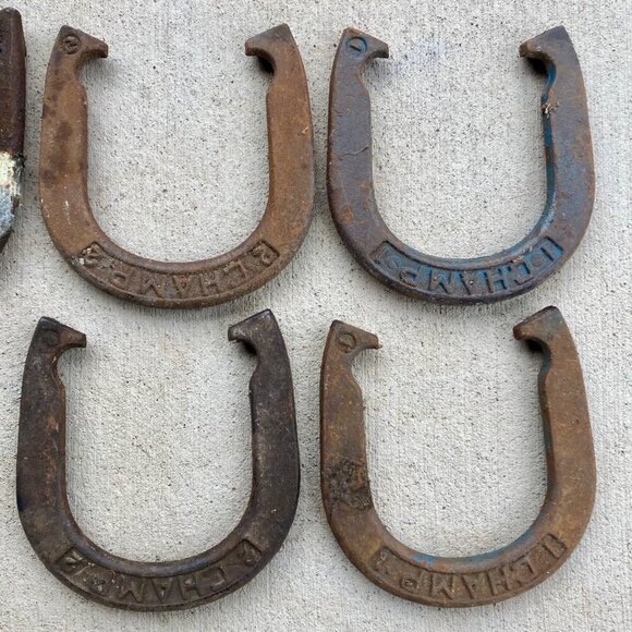 Lot 6 Vintage Horseshoes (4 are Champ Horseshoe Set) - Picture 3 of 10